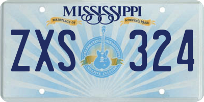 MS license plate ZXS324