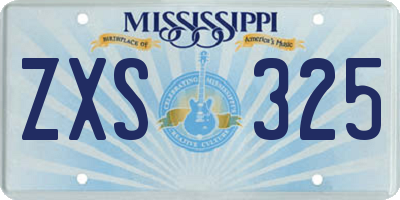 MS license plate ZXS325