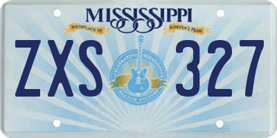 MS license plate ZXS327