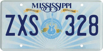 MS license plate ZXS328