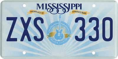 MS license plate ZXS330