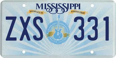 MS license plate ZXS331