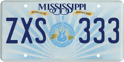 MS license plate ZXS333