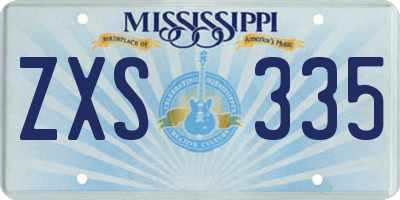 MS license plate ZXS335