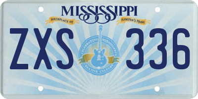 MS license plate ZXS336