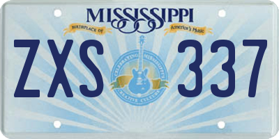 MS license plate ZXS337