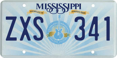 MS license plate ZXS341