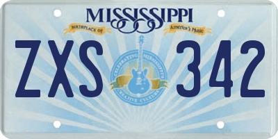 MS license plate ZXS342
