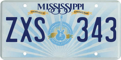 MS license plate ZXS343