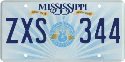MS license plate ZXS344