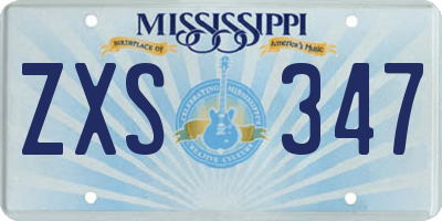 MS license plate ZXS347