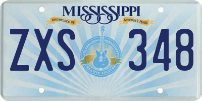 MS license plate ZXS348