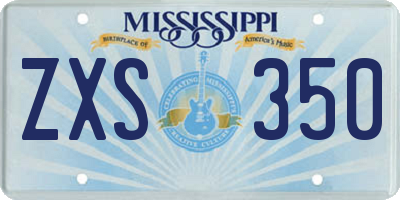 MS license plate ZXS350