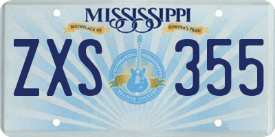MS license plate ZXS355