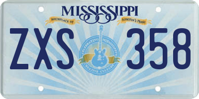 MS license plate ZXS358