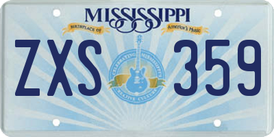 MS license plate ZXS359