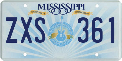 MS license plate ZXS361