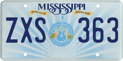 MS license plate ZXS363