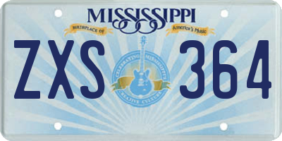 MS license plate ZXS364