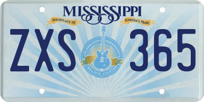 MS license plate ZXS365