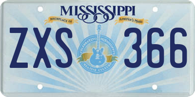 MS license plate ZXS366