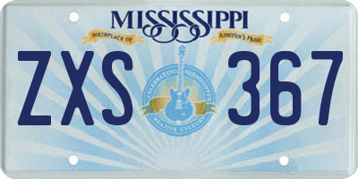 MS license plate ZXS367