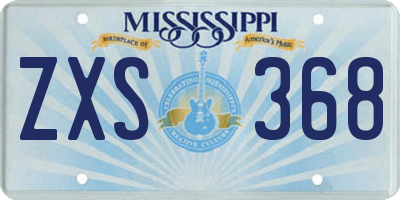 MS license plate ZXS368