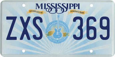 MS license plate ZXS369