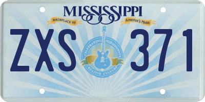 MS license plate ZXS371