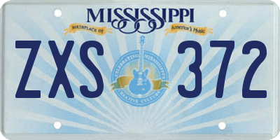 MS license plate ZXS372