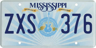 MS license plate ZXS376