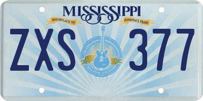 MS license plate ZXS377