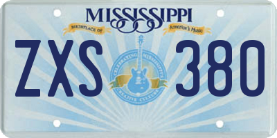 MS license plate ZXS380