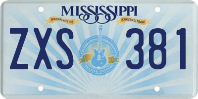 MS license plate ZXS381
