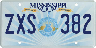 MS license plate ZXS382