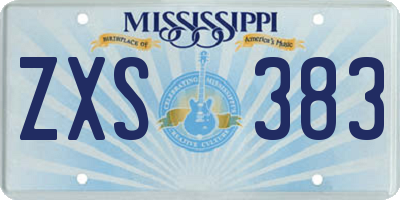MS license plate ZXS383