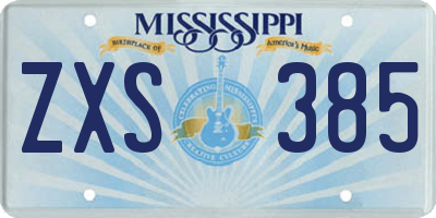 MS license plate ZXS385