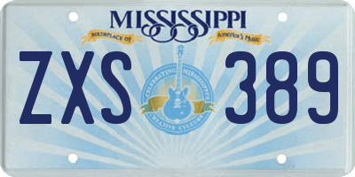 MS license plate ZXS389