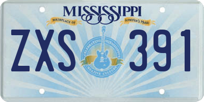 MS license plate ZXS391