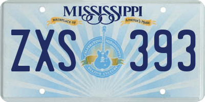 MS license plate ZXS393