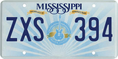 MS license plate ZXS394
