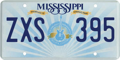 MS license plate ZXS395