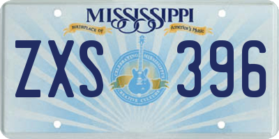 MS license plate ZXS396