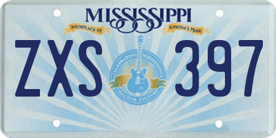 MS license plate ZXS397