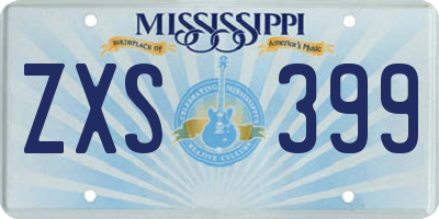 MS license plate ZXS399