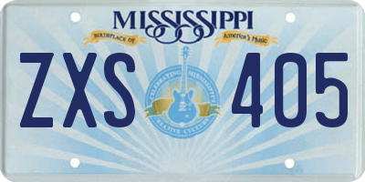 MS license plate ZXS405