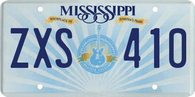MS license plate ZXS410