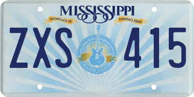 MS license plate ZXS415