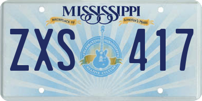 MS license plate ZXS417