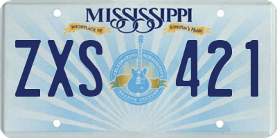 MS license plate ZXS421